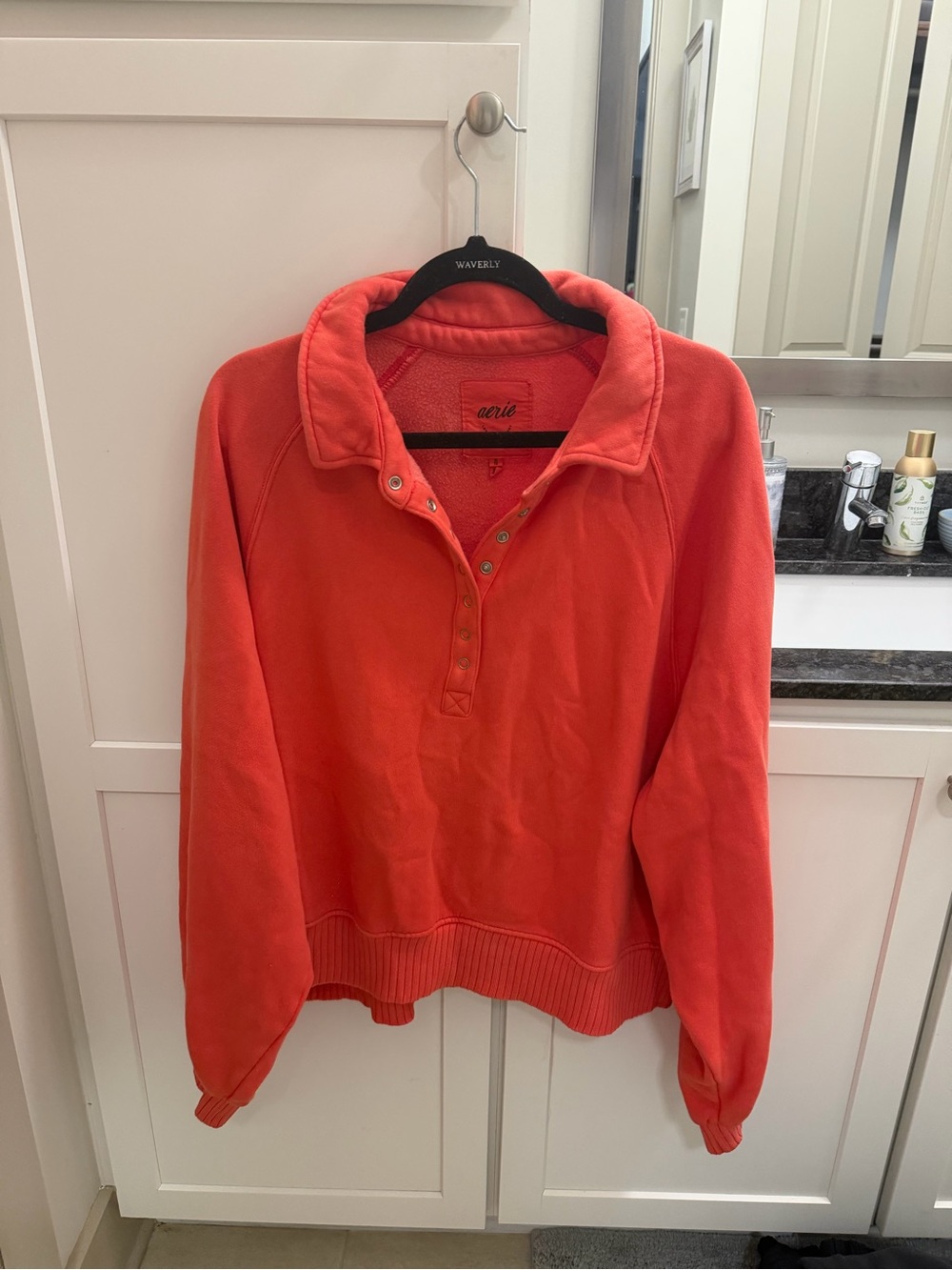 aerie Coral Snap Pullover Hoodie